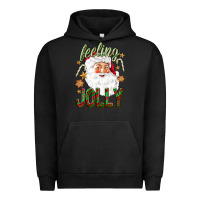 Pigment Black Feeling Jolly with Santa Urban Hoodie - NancyCooperArtShop