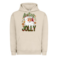 Pigment French Oak Feeling Jolly with Santa Urban Hoodie - NancyCooperArtShop