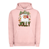 Pigment Salmon Feeling Jolly with Santa Urban Hoodie - NancyCooperArtShop
