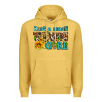 Antique Gold just a small town girl with sunflowers and money Premium Hoodie - AdoDesignShop