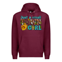 Burgundy just a small town girl with sunflowers and money Premium Hoodie - AdoDesignShop