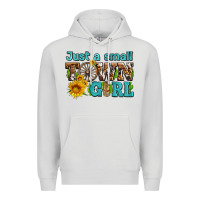 Dove Grey just a small town girl with sunflowers and money Premium Hoodie - AdoDesignShop