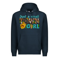Navy just a small town girl with sunflowers and money Premium Hoodie - AdoDesignShop