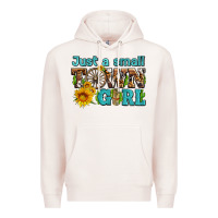 Pale Pink just a small town girl with sunflowers and money Premium Hoodie - AdoDesignShop