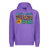 Purple just a small town girl with sunflowers and money Premium Hoodie - AdoDesignShop