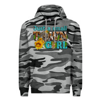 Slate Camo just a small town girl with sunflowers and money Premium Hoodie - AdoDesignShop