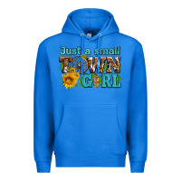True Royal just a small town girl with sunflowers and money Premium Hoodie - AdoDesignShop