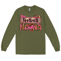 Army Green football nana with leopard Long Sleeve Tee - Zillion Design Studio