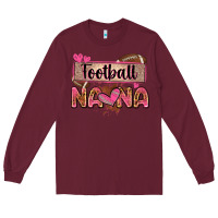 Burgundy football nana with leopard Long Sleeve Tee - Zillion Design Studio