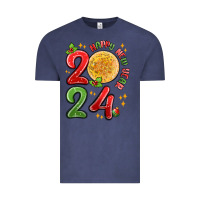 Vintage Denim happy new year 2024 Vintage Tee - MaliasSmallBusiness