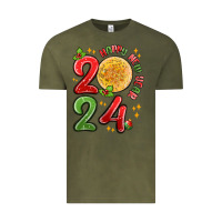 Vintage Olive happy new year 2024 Vintage Tee - MaliasSmallBusiness