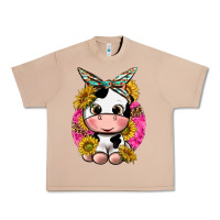 Burro cut cow with sunflower and leopard  pink Urban Heavy Tee - texasbilliewilder