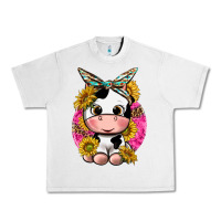 Lunar Rock cut cow with sunflower and leopard  pink Urban Heavy Tee - texasbilliewilder