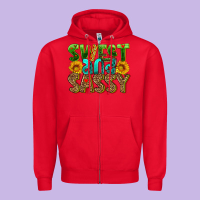 Sweet And Sassy Zipper Hoodie Designed By Hra Design Shop