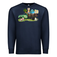 Navy easter hunt i̇n truck Premium Sweatshirt - AdoDesignShop