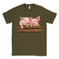Army Green barn pigs Classic Tee - RanaPortraitStore