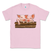 Bubblegum Pink barn pigs Classic Tee - RanaPortraitStore
