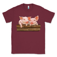 Burgundy barn pigs Classic Tee - RanaPortraitStore