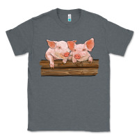 Charcoal Heather barn pigs Classic Tee - RanaPortraitStore
