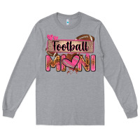 Heather Grey football mini with leopard Long Sleeve Tee - Zillion Design Studio