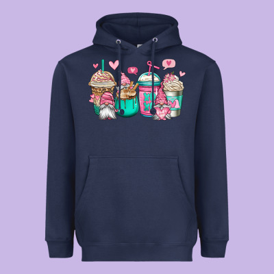 Valentines Day Gnomes Coffee Cups Heavyweight Hoodie Designed By Jasminsmagicworld