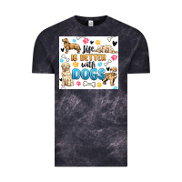 Cloud Black life is better with dogs Vintage Tee - MaliasSmallBusiness