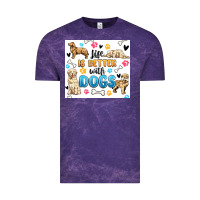 Cloud Purple life is better with dogs Vintage Tee - MaliasSmallBusiness