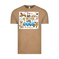 Vintage Coffee life is better with dogs Vintage Tee - MaliasSmallBusiness