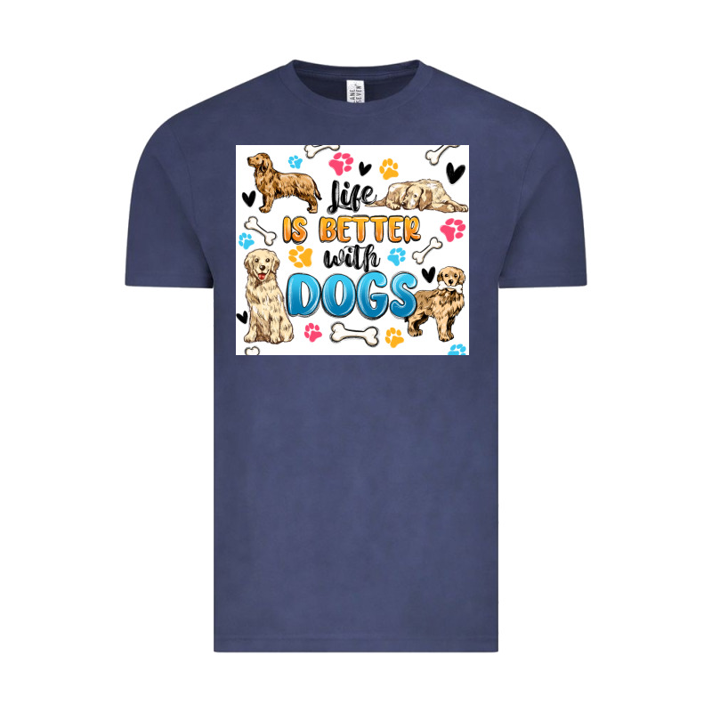 Life Is Better With Dogs Vintage Tee by MaliasSmallBusiness | Teevron