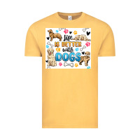 Vintage Mustard life is better with dogs Vintage Tee - MaliasSmallBusiness