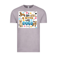 Vintage Zinc life is better with dogs Vintage Tee - MaliasSmallBusiness