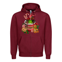 Burgundy christmas coffee afro gnome Zipper Hoodie - FaDigitalArtStudio