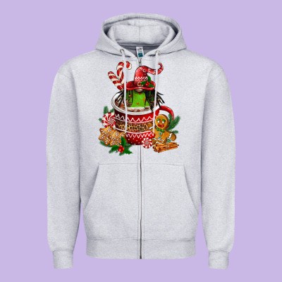 Christmas Coffee Afro Gnome Zipper Hoodie Designed By Fadigitalartstudio