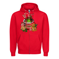 Red christmas coffee afro gnome Zipper Hoodie - FaDigitalArtStudio
