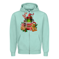 Seafoam christmas coffee afro gnome Zipper Hoodie - FaDigitalArtStudio