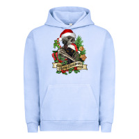 Pigment Grape Ice Merry Christmas skeleton with black cat Urban Hoodie - NancyCooperArtShop