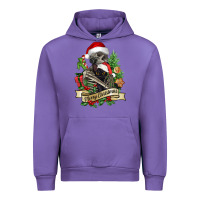 Tulip Merry Christmas skeleton with black cat Urban Hoodie - NancyCooperArtShop