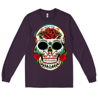 Plum mexican day of the dead Long Sleeve Tee - texasbilliewilder