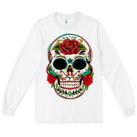 White mexican day of the dead Long Sleeve Tee - texasbilliewilder