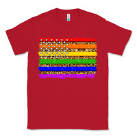 Red lgbtq and usa flag Classic Tee - Zillion Design Studio