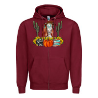 Burgundy Fall Cow Zipper Hoodie - CowhideDigitalArt
