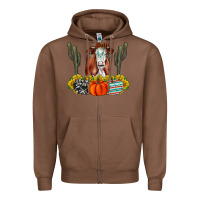 Chestnut Fall Cow Zipper Hoodie - CowhideDigitalArt