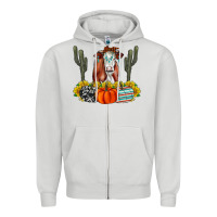 Dove Grey Fall Cow Zipper Hoodie - CowhideDigitalArt