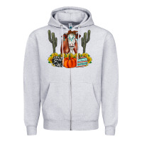 Heather Grey Fall Cow Zipper Hoodie - CowhideDigitalArt