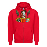 Red Fall Cow Zipper Hoodie - CowhideDigitalArt