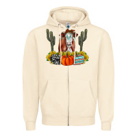Sandshell Fall Cow Zipper Hoodie - CowhideDigitalArt