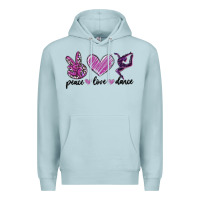 Blue Mist peace love dance Premium Hoodie - MaliasSmallBusiness