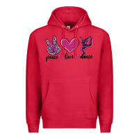Cardinal peace love dance Premium Hoodie - MaliasSmallBusiness