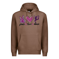 Chestnut peace love dance Premium Hoodie - MaliasSmallBusiness