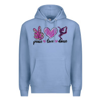 Colony Blue peace love dance Premium Hoodie - MaliasSmallBusiness